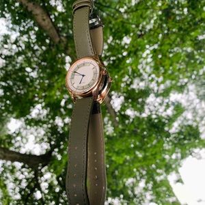 SOLD Rose gold watch with olive green straps